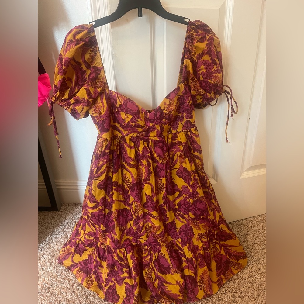 Oliviaceous Purple and Gold Floral Mini Dress